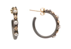 PEARL AND CRIVELLI HOOP EARRINGS
