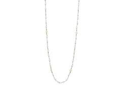 Pearl and Scroll Stations On Cable Chain Necklace