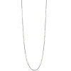 Pearl and Scroll Stations On Cable Chain Necklace