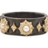 PEARL STARBURST STATIONS WIDE BAND RING