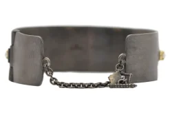 PEARLS AND DIAMONDS WIDE KICK CUFF BRACELET