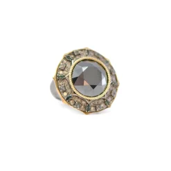 Pointed Round Hematite Cocktail Ring