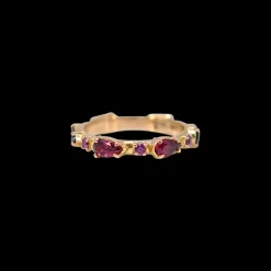 PURPLE GARNET PEAR CUT STACK BAND