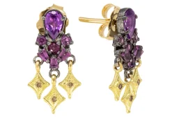 PURPLE SCROLL DROP EARRING