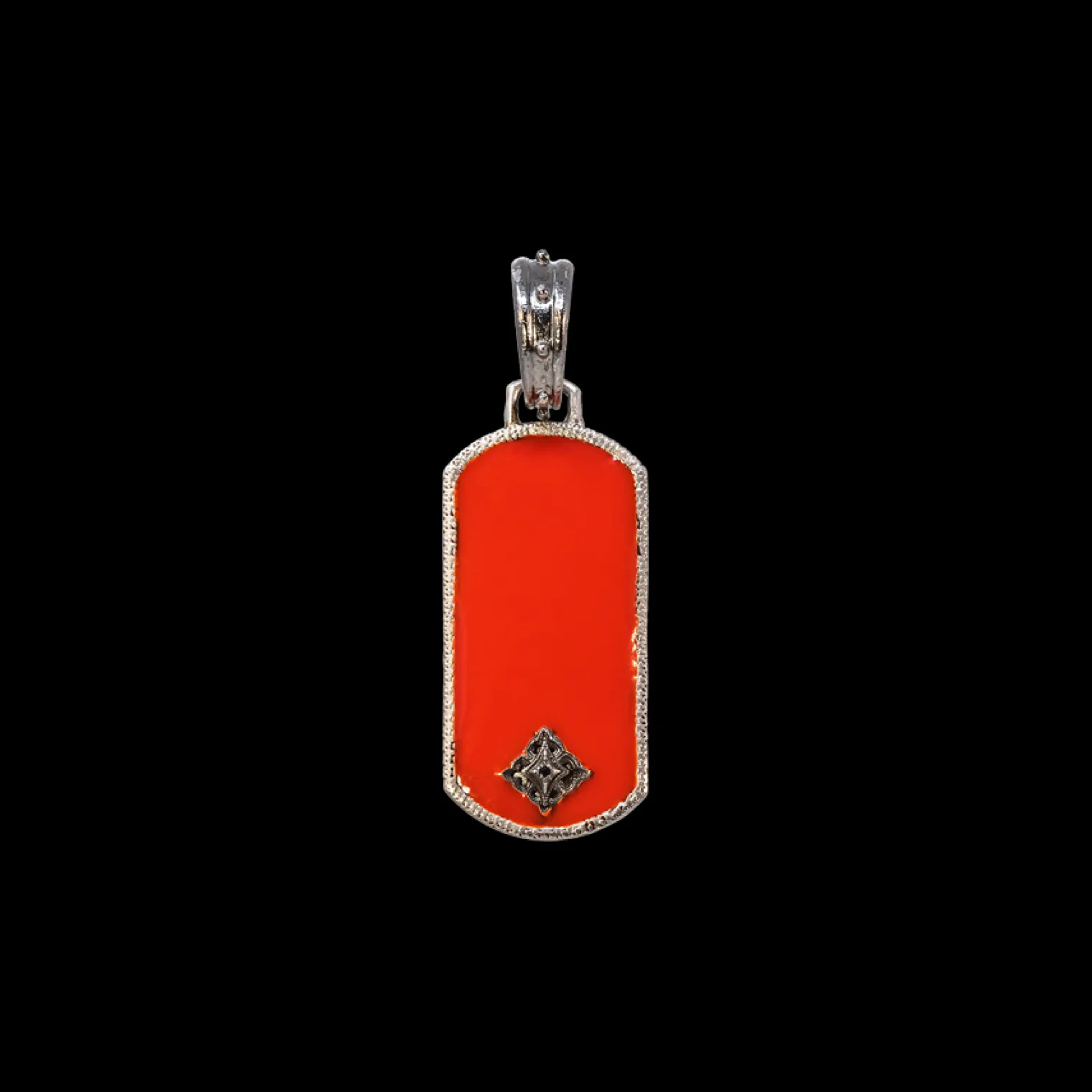 RED ENAMEL DOG TAG ENHANCER