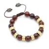 RED GARNET BEADED PULL BRACELET