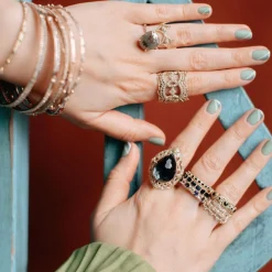 Rose Cut Stack Band Ring