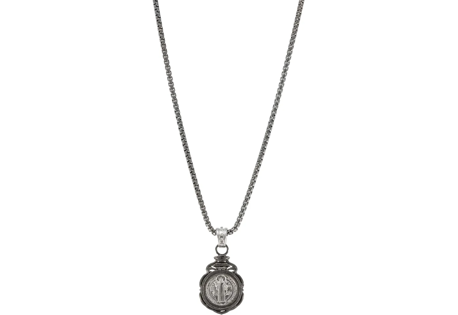 24" ROUND CROSS SHAPE NECKLACE
