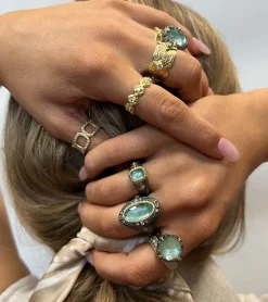 SCROLL DIAMOND STACK RING