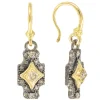 SCROLL WHIT CHAMPAGNE DIAMONDS DROP EARRING