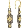SCROLL WHIT CHAMPAGNE DIAMONDS DROP EARRING