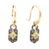 SCROLL WHIT GREY  DROP EARRING