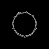 SILVER CHAIN LINK BRACELET WITH CHAMPAGNE DIAMONDS