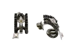 SILVER CRIVELLI WITH BLACK SAPPHIRE EARRINGS