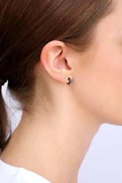 SILVER CRIVELLI WITH BLACK SAPPHIRE EARRINGS