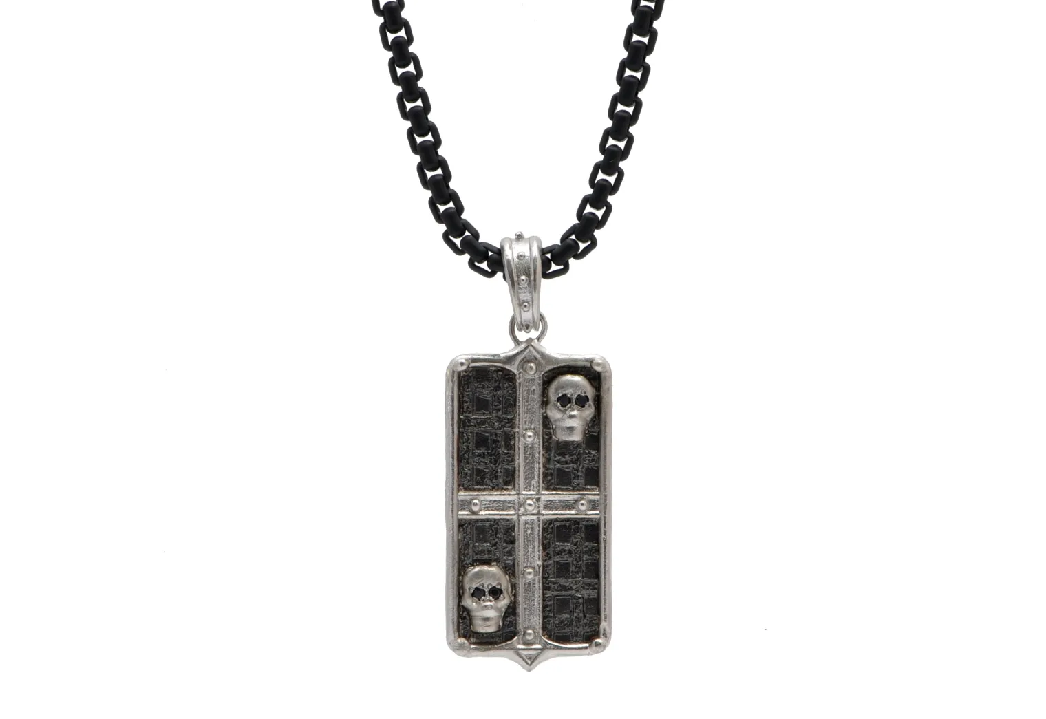 Skull Cross Tag Necklace