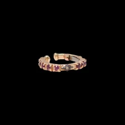SMALL HINGED PURPLE GARNET EAR CUFF