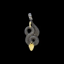 SNAKE ENHANCER WITH BLACK SAPPHIRE AND WHITE DIAMONDS