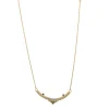 17.5" STATEMENT NECKLACE WITH YELLOW GOLD CURVED BAR