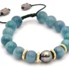 TAHITIAN PEARL AND AVENTURINE PULL BRACELET