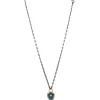 18" TEAL ENAMEL SHIELD PENDANT NECKLACE