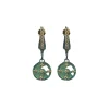 TEAL PATINA ARTIFACT DROP EARRINGS