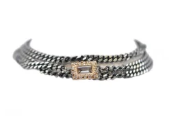 19.5" TRIPLE WRAP MORGANITE CHAIN BRACELET
