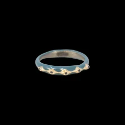 TRUE TEAL ENAMEL CRIVELLI STACK BAND