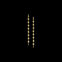 WHITE DIAMOND SCROLL EXTRA LONG DROP EARRINGS