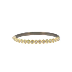 WHITE DIAMOND SCROLL HUGGIE BRACELET