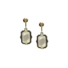 WHITE QUARTZ/WHITE MOTHER OF PEARL DROP EARRINGS
