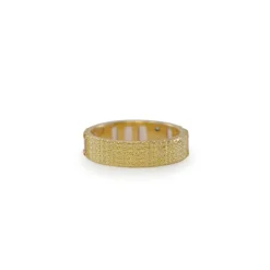 Wide Yellow Gold with Peach Imperial Topaz Stations Stack Ring