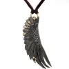 Wing Pendant Leather Necklace