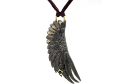 Wing Pendant Leather Necklace