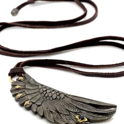 Wing Pendant Leather Necklace