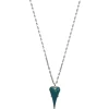18" WITH 45MM TEAL ENAMEL HEART PENDANT NECKLACE