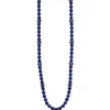 26" WITH SAPPHIRE COMPONETS LAPIS BEADS NECKLACE