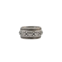 "X" Detail Wide Band Ring