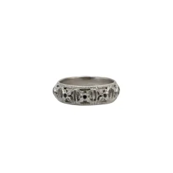 "X" Detail Wide Band Ring