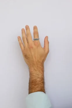 "X" Detail Wide Band Ring