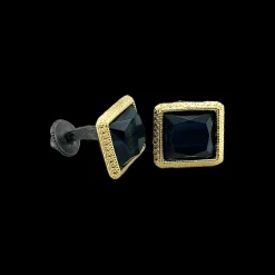 16X15 MM BLUE TIGERS EYE CUFF LINK