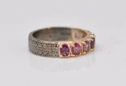 4X3 MM OVAL PURPLE GARNET STACK BAND