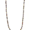 Yellow Gold Botswana Agate Beaded Necklace