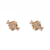 YELLOW GOLD CROSS STUD EARRINGS
