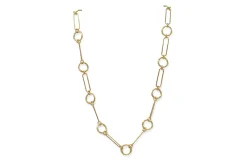 Yellow Gold Paperclip Chain Link Necklace