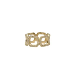 YELLOW GOLD PAPERCLIP STACK RING