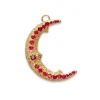 Yellow Gold Pave Crescent Moon Charm