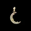 YELLOW GOLD PAVE CRESCENT MOON ENHANCER