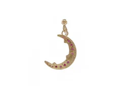 Yellow Gold Pave Crescent Moon Enhancer