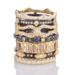 YELLOW GOLD POINTED STACK RING